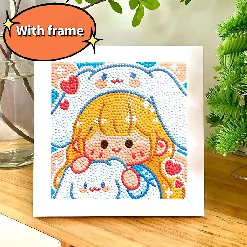 

Sanrio Hello Kitty Diamond Stickers DIY Painting Handmade Kuromi Purin Household Sticker Birthday Gift with Picture Frame