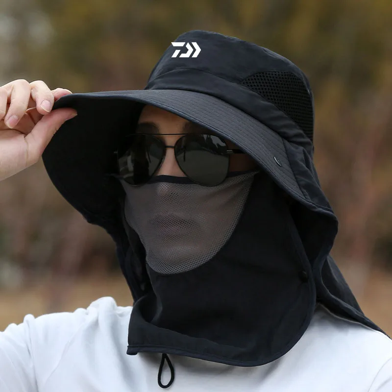 

Летние мужские шапки для рыбалки с защитой от солнца, однотонные дышащие повседневные спортивные шапки для альпинизма, регулируемые шапки для рыбалки с УФ-защитой