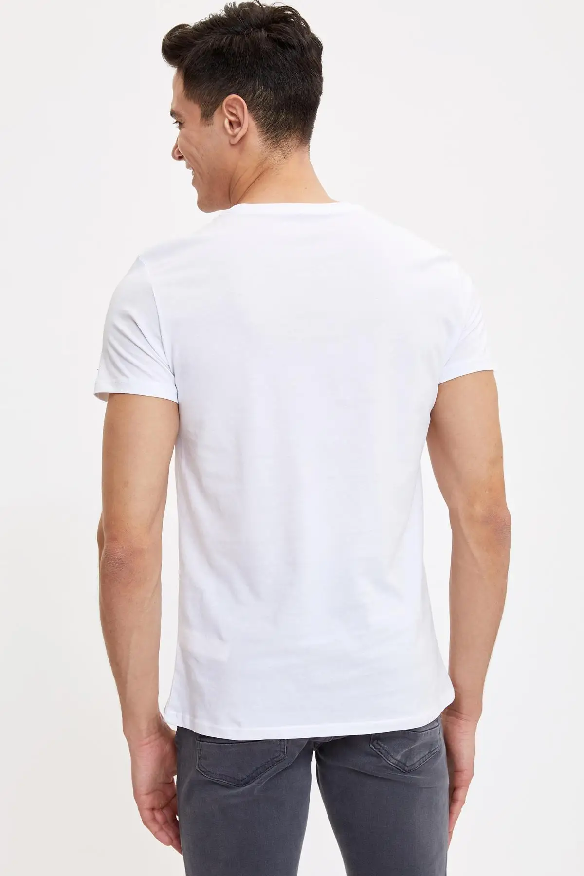 DeFacto весенние мужские Tops & Tees Slim Fit футболки с короткими рукавами для маленьких