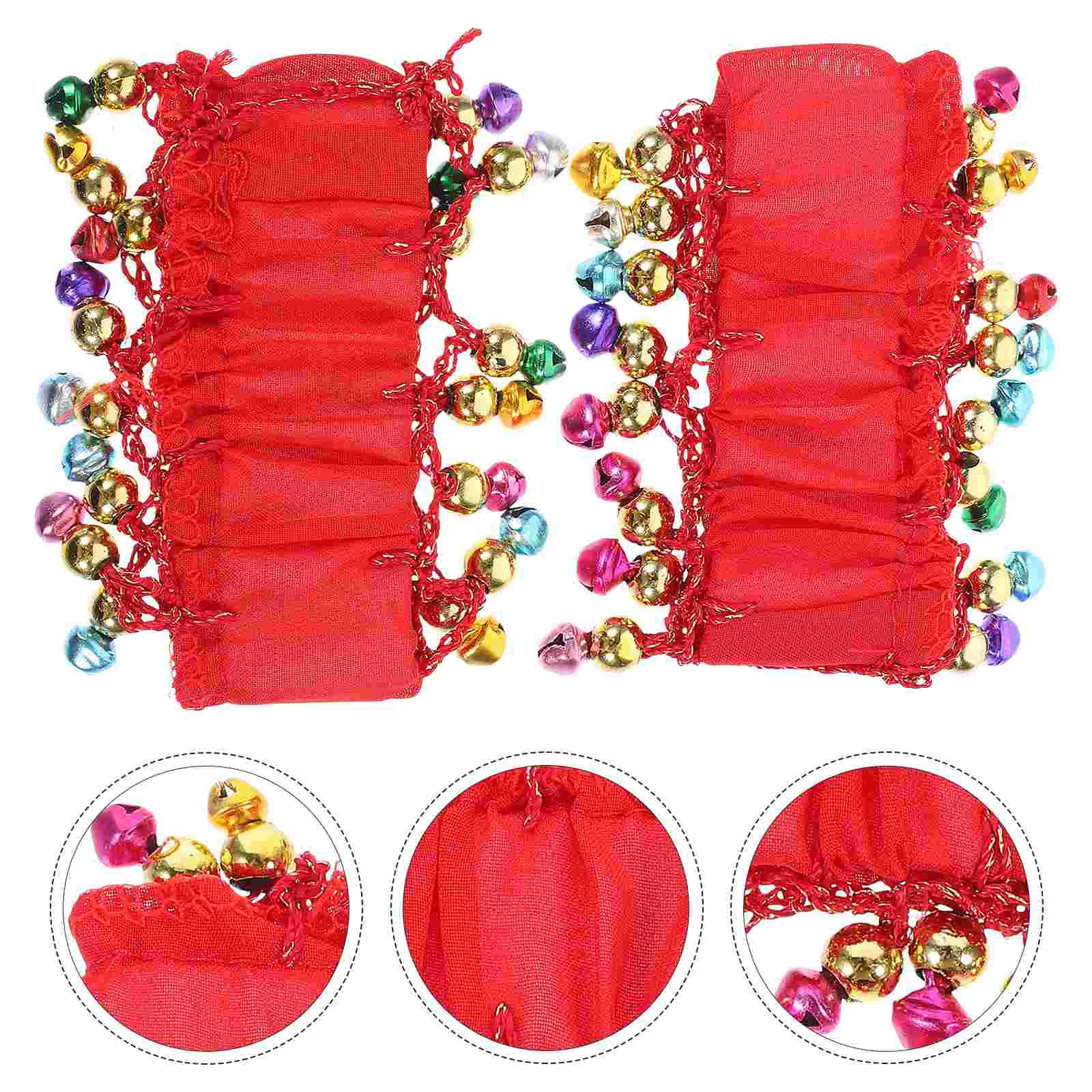 

1 Pair Belly Dancing Bracelets Dance Cuff Band Belly Dancing Wrist Band with Bell Dancing Supplies