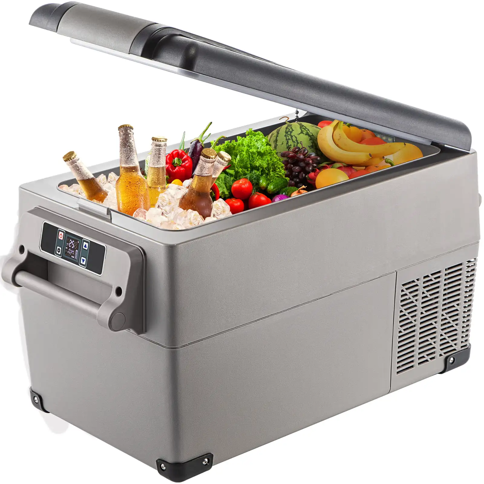 

35L Portable Car Refrigerator 37 Quart Compact RV Fridge 12/24V DC & 110-240V AC Vehicle Car Truck Boat Mini Electric Freezer fo