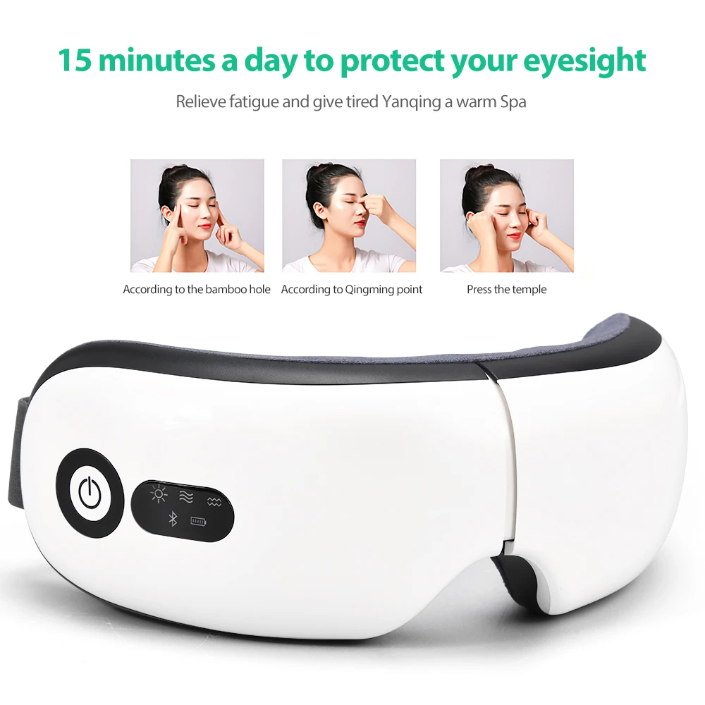 

DIOZO Eye Massager Electric Massage Eye Care Device Fatigue Relief Hot Compress Therapy Massager Music Eye Mask For Sleeping