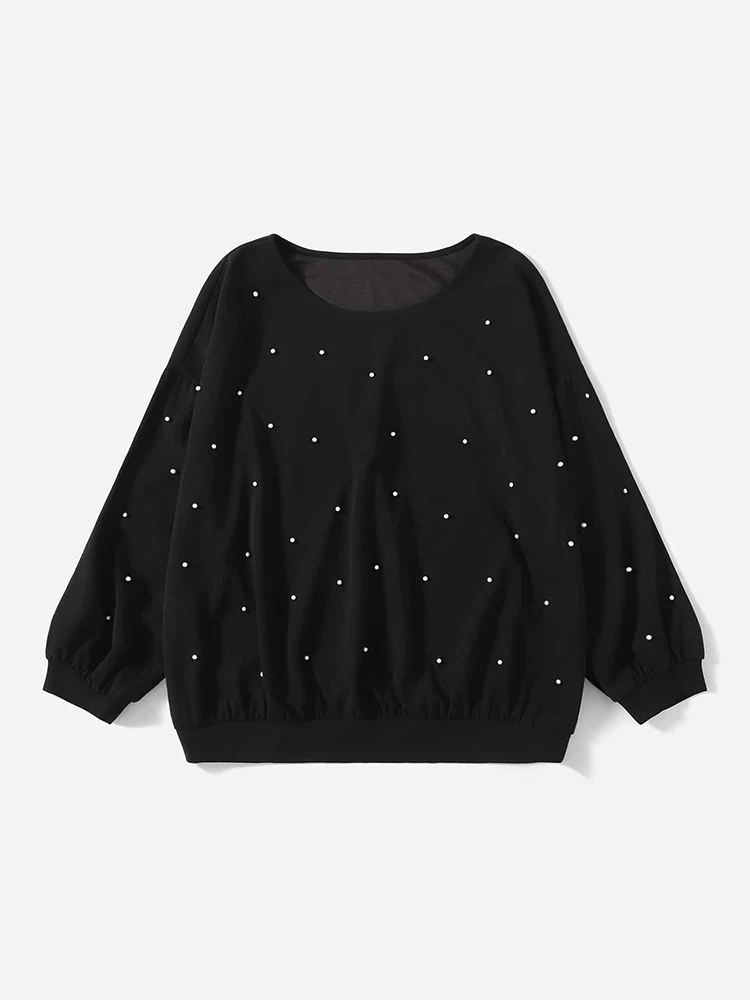 

TOLEEN Plus Size Women Sweatshirt 2022 Autumn Sping Casual Outfits Large Loose Office Oversize Clothing Solid Black Outside Coat