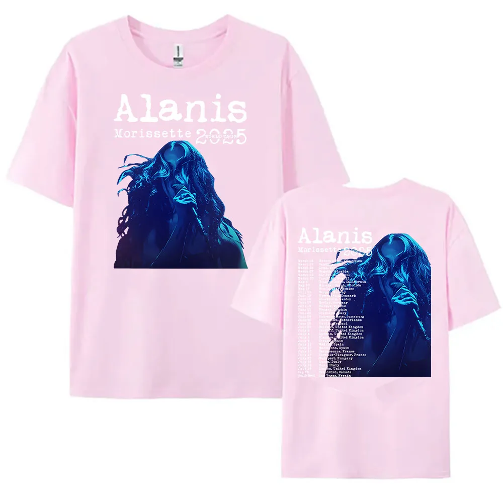 Фото Футболка Alanis Morissette 2025 World Tour с коротким рукавом и круглым вырезом, женские/мужские футболки, уличная одежда в стиле хип-хоп, футболки унисекс, хлопковые мягкие топы №5