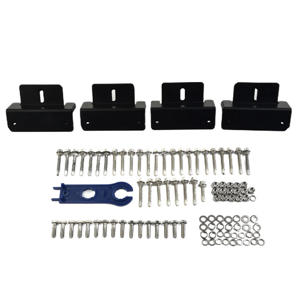 

Nuts And Bolts Brackets Solar Panel Motorhome Black Mounting Kit Solar Panel Z Bracket Aluminium Aluminum Alloy