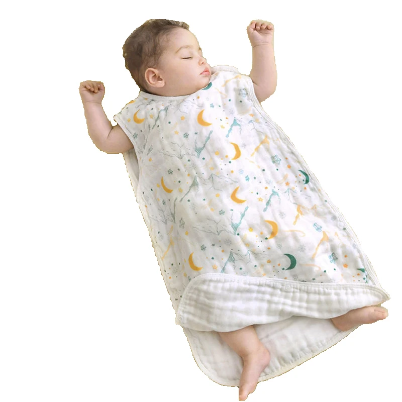 

Baby Sleeping Bag Summer Style 100% Cotton Sleeveless Vest Children’S Pajamas Anti-Kicking Quilt