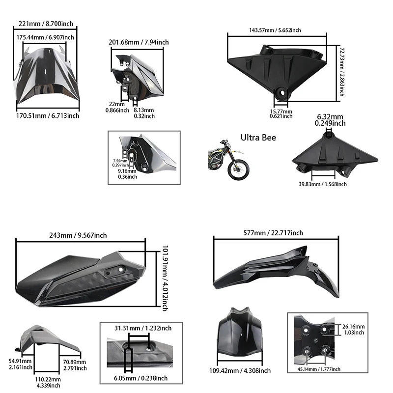 LINGQI RACING мотоциклетное черное переднее крыло кожух для фар защитная пластина