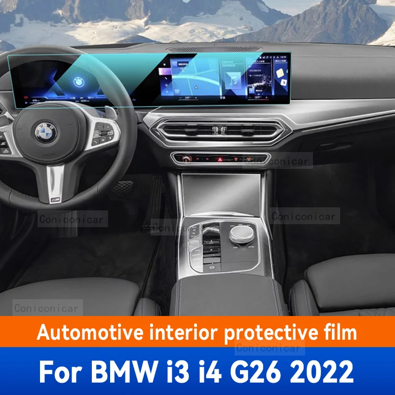 

For BMW i3 i4 G26 2022 Car Interior TPU Gearbox Panel Sticker Anti-Scratch Protective Cover Film Decoration Repair Accessories