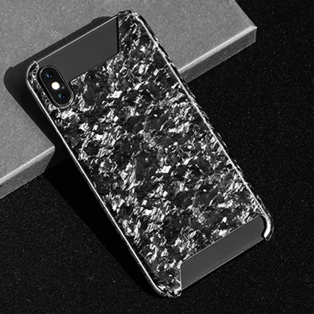 luxury Forged Composite Real Carbon Fiber Mobile Phone Case For iPhone X XS Cover New Fashion Style For iPhone XR XS MAX Case