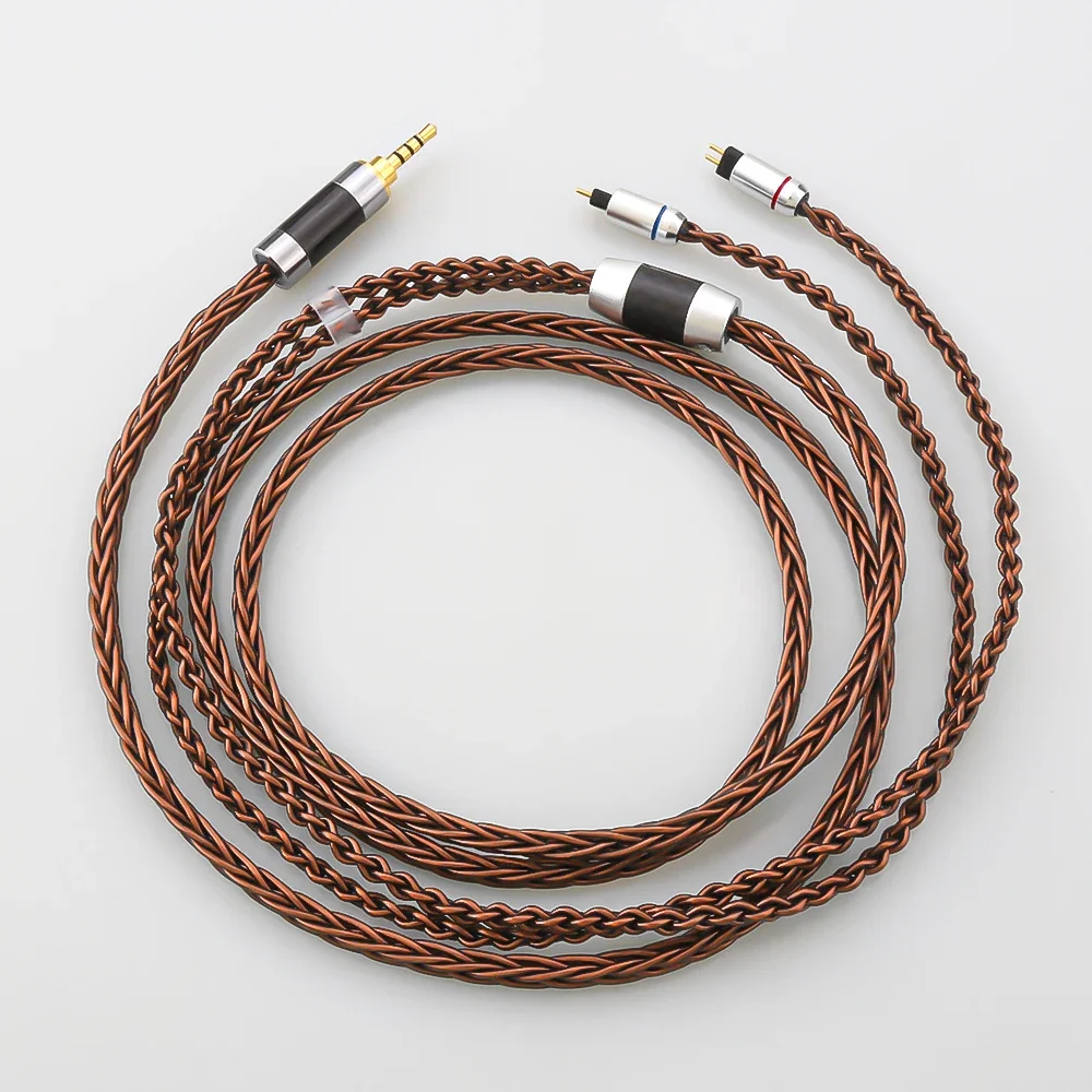 HiFi xlr 2.5/3.5/4.4mm Balanced 8 Core Silver Plated Braided Earphone Upgrade Cable 2 pin 0.78mm Headphone for BL03 V80 KZ