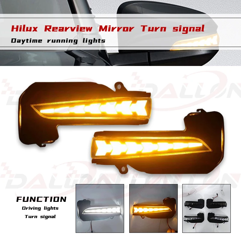 

For Toyota Hilux Fortuner Innova AN150 AN140 16 -19 Dynamic LED Turn Signal Light Side Mirror Sequential Indicator Blinker Lamp