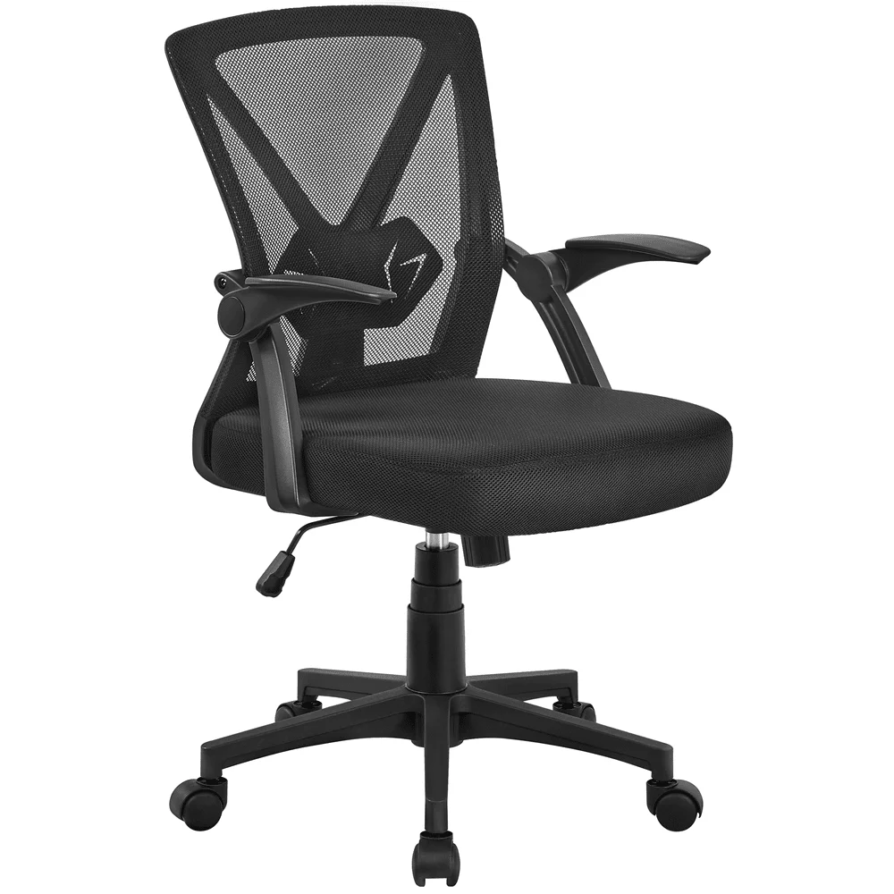 

Black Furniture Adjustable Ergonomic Mesh Office Chair With 90° Flip-up Armrests for Home Office Desk Chairs Computer Relaxing