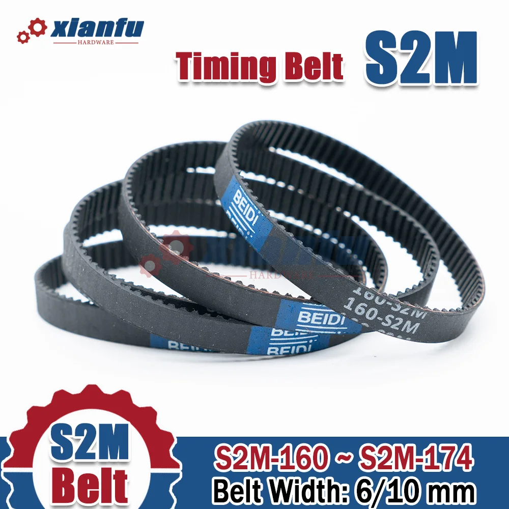 

Резиновый ремень ГРМ S2M Ширина 6/10 мм, шаг синхронного ремня 2 мм для шкива ГРМ 2 м, длина S2M-160 162 164 166 168 170 172 174 мм