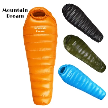 Mountaindream outdoor adult warm white goose down super light camping trip hiking with mummy down sleeping bag