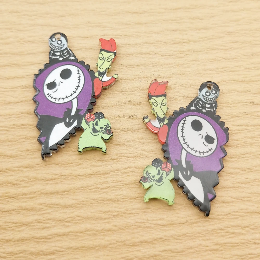 10 шт. акриловые подвески в виде сердца на Хэллоуин