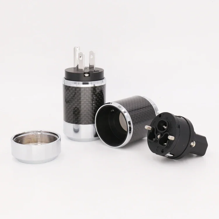 Шнур питания с родиевым покрытием вилки переменного тока из углеродного волокна