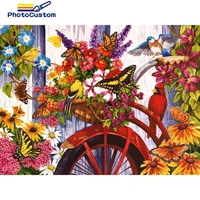 photocustom paint by numbers bike flower frame pictures by numbers bird animals on canvas diy home decoration diy gift 40x50cm