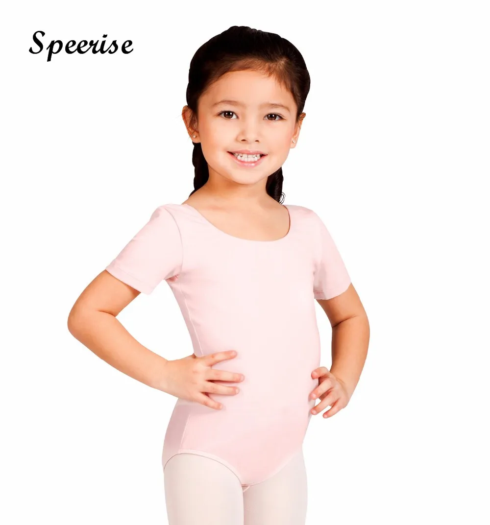 

Speerise Kids Short Sleeve Dance Gymnastic Leotards Toddler Spandex Ballet Leotard Girl Latin Dance Dress בגד גוף לילדות לריקוד