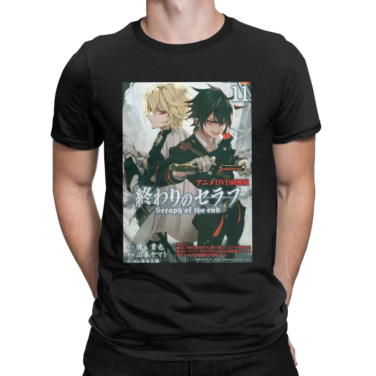 

Men Seraph Of The End T Shirt Yuu Mika Anime Pure Cotton Clothes Casual Short Sleeve O Neck Tees Gift T-Shirts