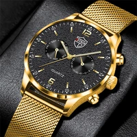 montre homme mens sports watches luxury stainless steel mesh belt quartz wrist watch men business leather watch relogio masculin