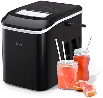 

Maker Countertop Portable Ice Maker 9 Cubes Ready in 7-8Mins, 26.5lbs in 24Hours, Ice Maker Machine with Ice Scoop and Basket,