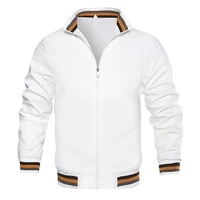 new casual fashion mens jacket solid color stand collar sports zipper jacket sports coat windbreaker can be customized logo