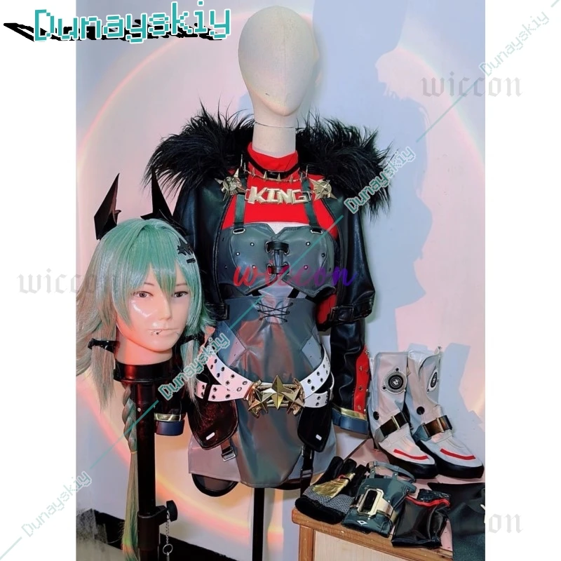 Zenless Zone Zero Caesar King Cosplay Costume Uniform Dress Wig Breastplate Accessories Halloween Party Outfits for Women Props
