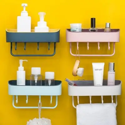 Bathroom Rack Toothbrush Placement Rack Strong Paste Free Punching Multi-function Storage Box Kitchen Storage Box