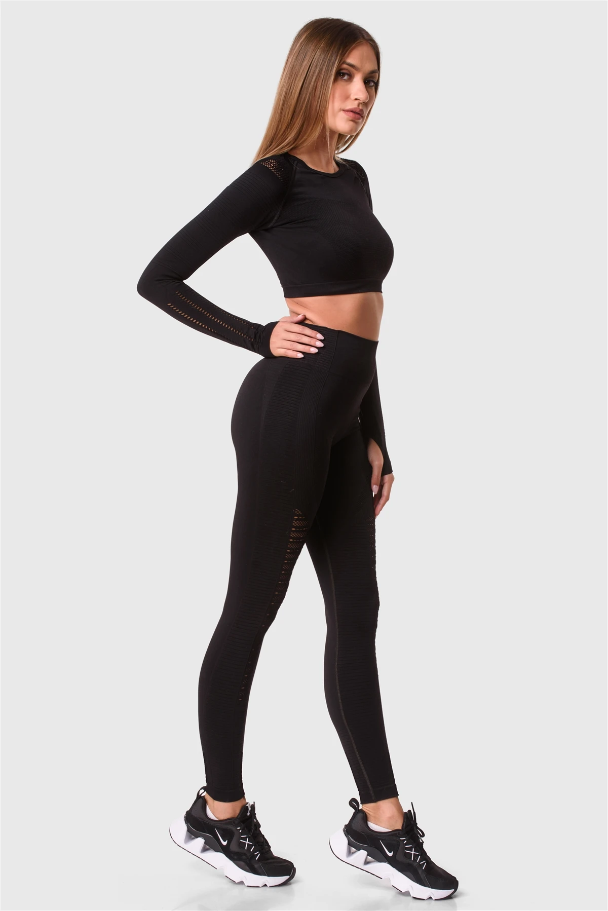 Superstacy High Waist Seamless Black Sports Leggings