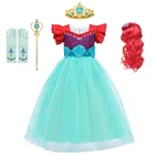 Платье принцессы для девочек, платье Русалочки Ариэль, нарядный костюм для Хэллоуина, детский Карнавальный костюм для дня рождения, косплей, От 3 до 10 лет