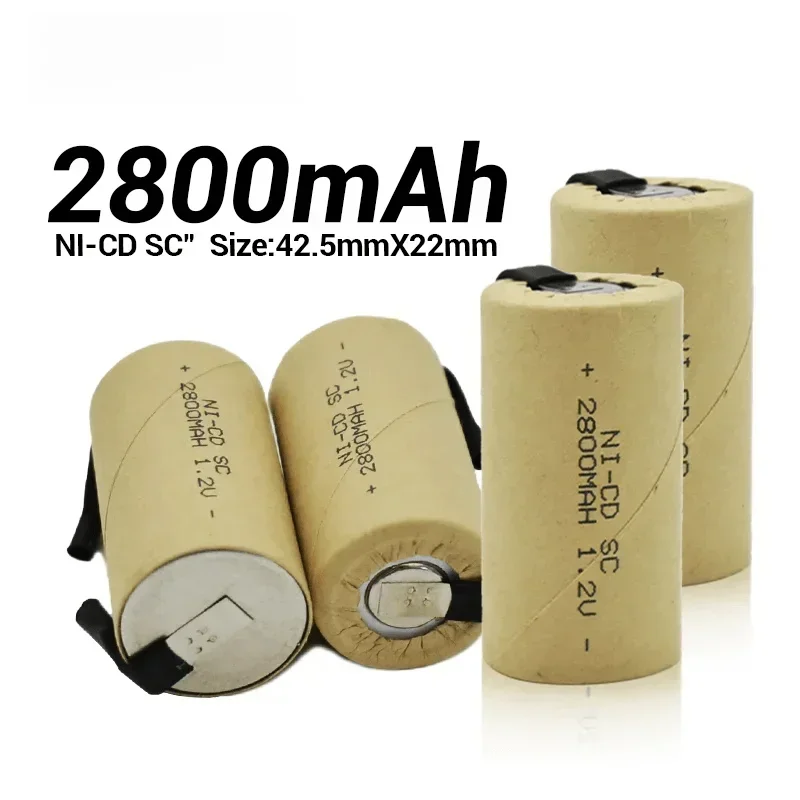 

New SC 2800mah 1.2v battery NI-CD rechargeable batteries for makita bosch B&D Hitachi metabo dewalt for electric screwdriver