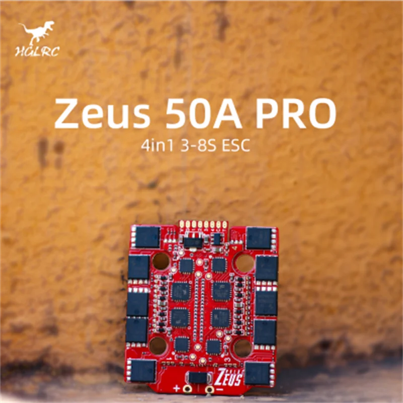

Бесщеточный контроллер полета HGLRC Zeus 50A PRO BLHELIS 50A 4 в 1 3-8S 20x20 мм для радиоуправляемого FPV Фристайл