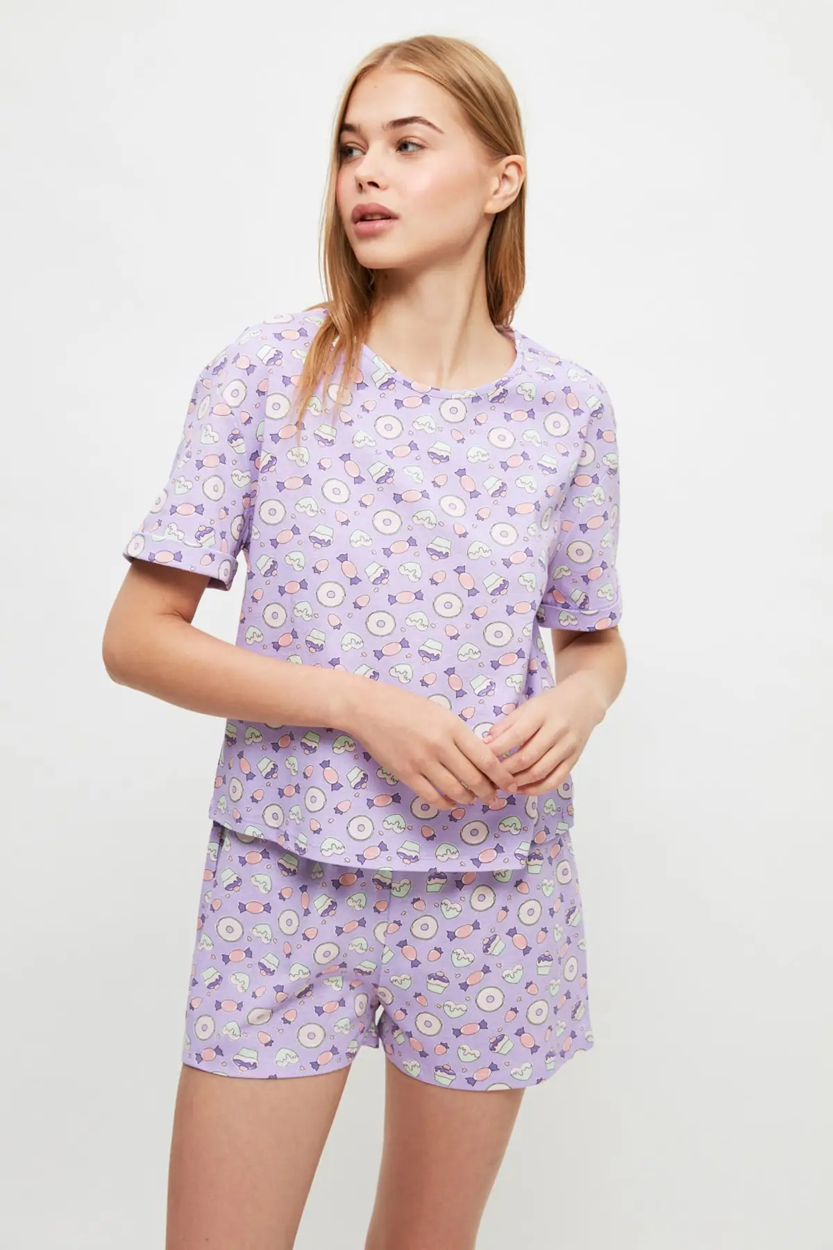 

Trendyol Donut Pattern Knitted Pajamas Set THMSS21PT1266