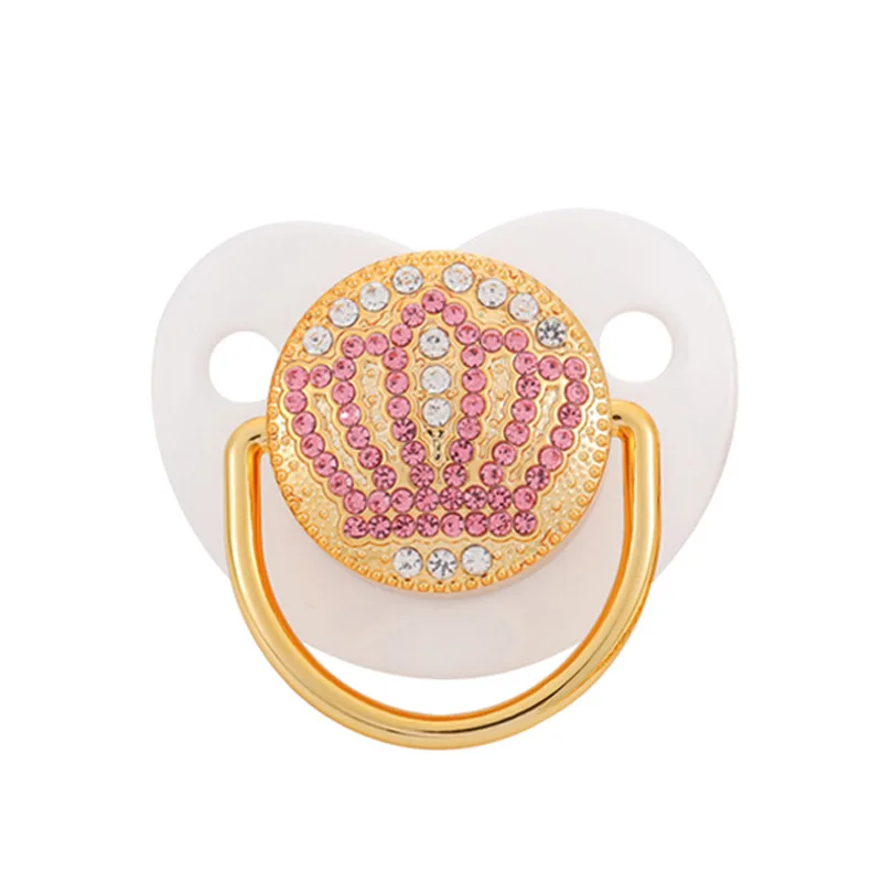 

Baby Pacifier Rhinestone Pacifiers Clips Princess Bling BPA Free Silicone Infant Nipple Newborn Baby Soother Shower Gifts