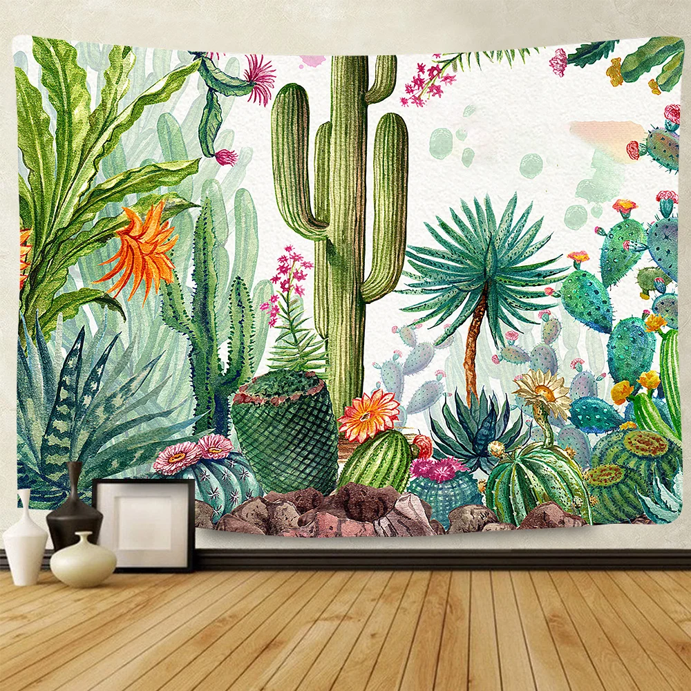 

Психоделический кактус, богемное украшение для спальни, эстетический гобелен, украшение для комнаты, настенный художественный гобелен в Корейском стиле