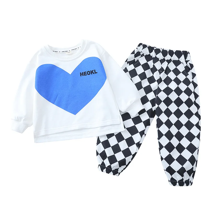 

Spring Autumn Baby Boys Girls Tracksuits Fashion Long Sleeve T-shirts + Pants Outfits Boys Clothes Set Children Sports Set 2-11Y