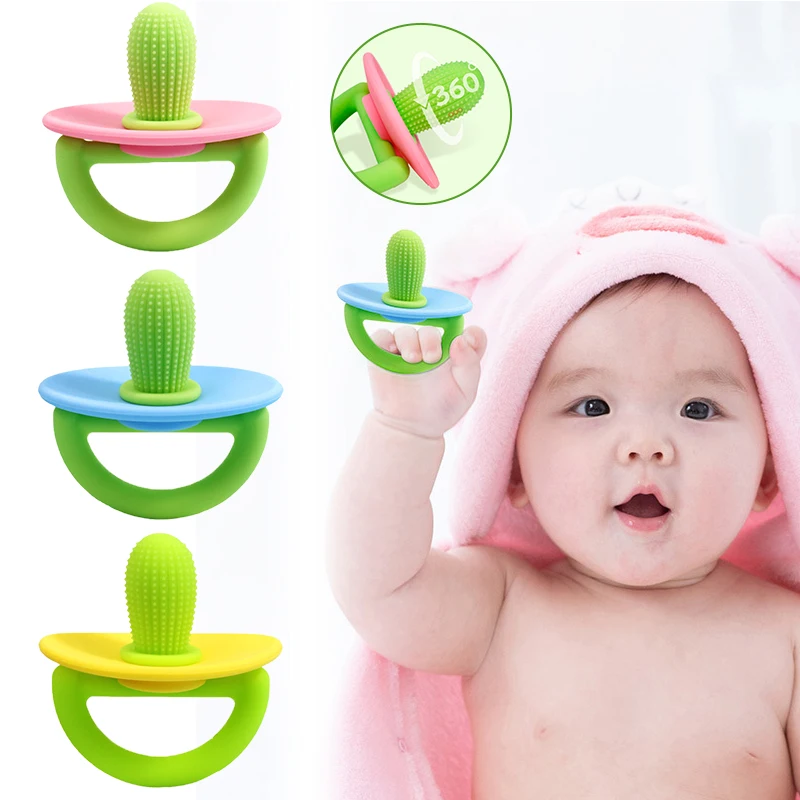 

Silicone Teething Pacifier Attache Tetine Cactus Silicone Teether for Baby Nipple Chain Molar Tool Children Care Toy Food Grade