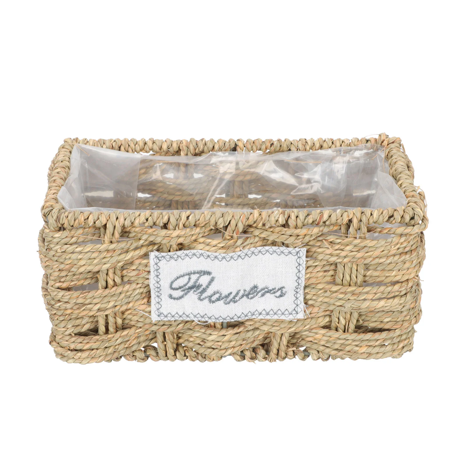 

Rectangular Straw Flower Basket Plant Container Woven Basket Planter for Desktop