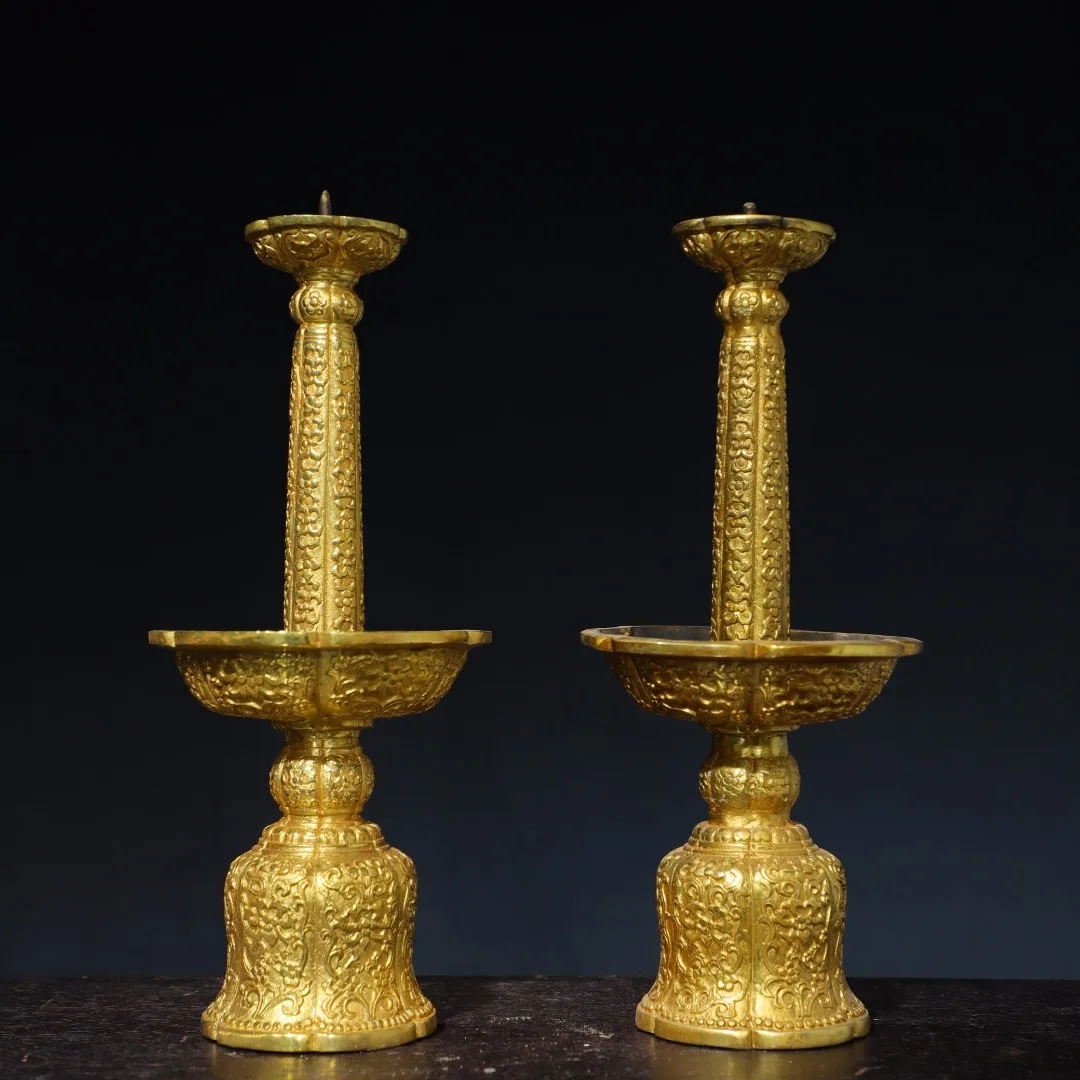 Коллекция тибетских храмов 11 дюймов старая бронзовая позолоченная грязь циннаба