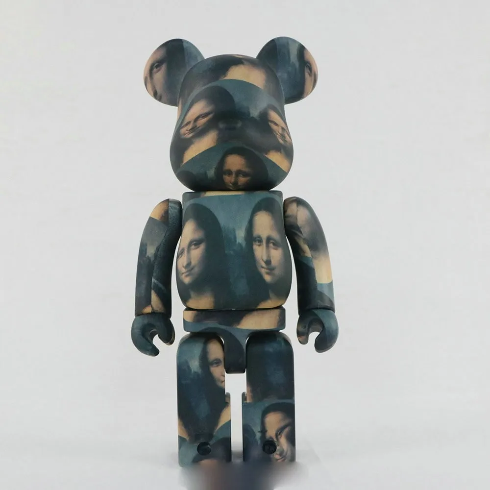 

Bearbrick Da Vinci Mona Lisa Building Block Bear 400% 8cm Fashion Doll Violence Bear Doll Ornament Famous Classic Paintings