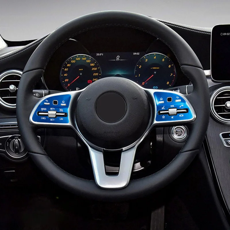 

Car Steering Wheel Button Stickers Patch Cover For Mercedes Benz A B C E CLA GLE GLC CLS GLS GLB Class W177 W205 W213 C118 W167