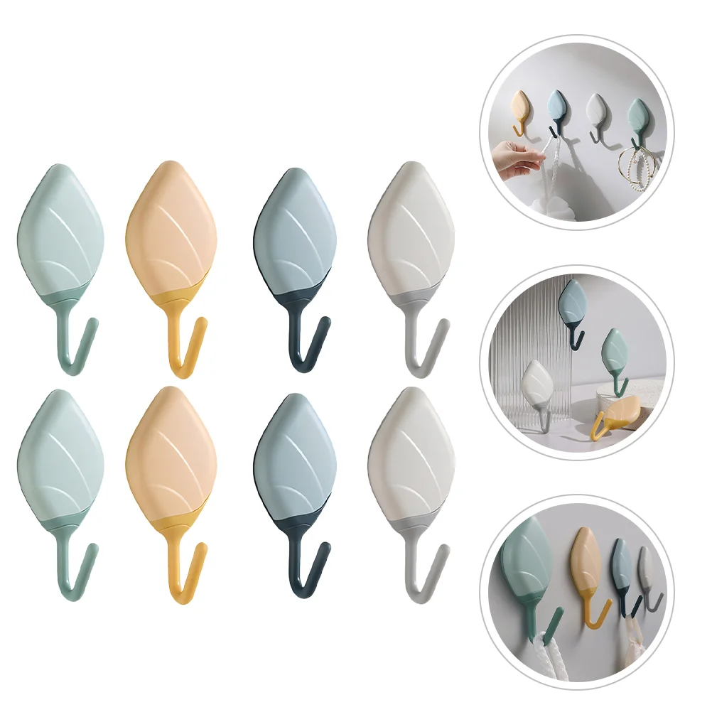

Leaf Shaped Hook Cute Wall Decorative Adhesive Hooks Mounted Towel Kitchen Rack