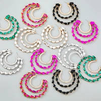 new multicolor rhinestone geometric dangle earrings dinner wedding accessories fashion luxury jewelry earings for women