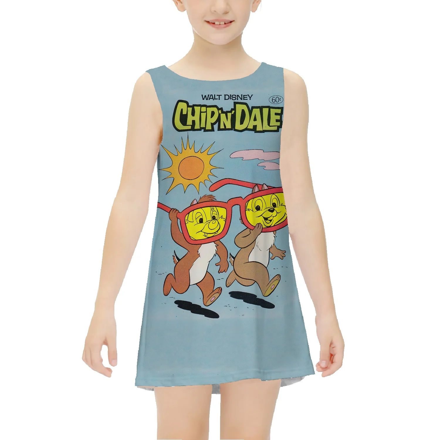 Chip 'n' Dale children's clothing 2022 summer new suspender skirt children's thin dress long skirt girl striped skirt