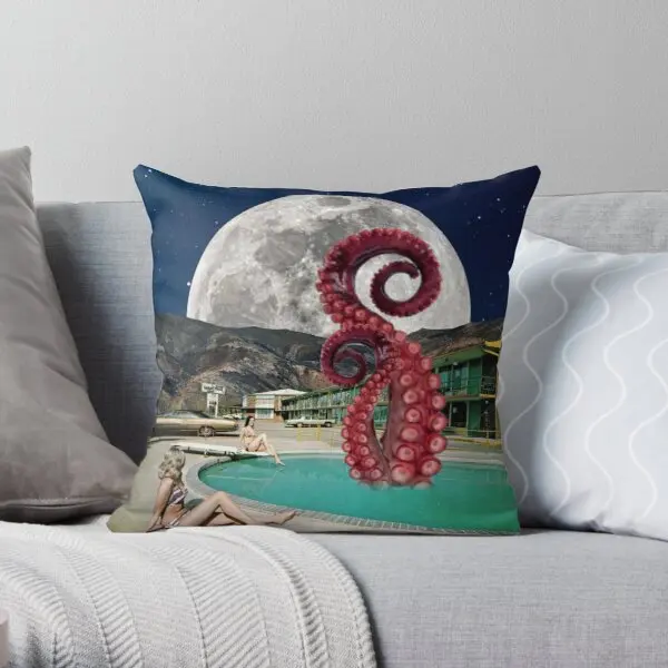 

Octopus In The Pool Printing Throw Pillow Cover Car Square Bedroom Fashion Cushion Fashion Anime Throw Bed Pillows not include