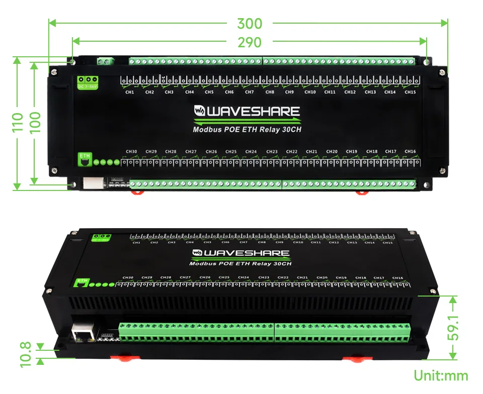 30-канальный релейный модуль Ethernet протокол TCP Modbus RTU/Modbus связь порта PoE с различными
