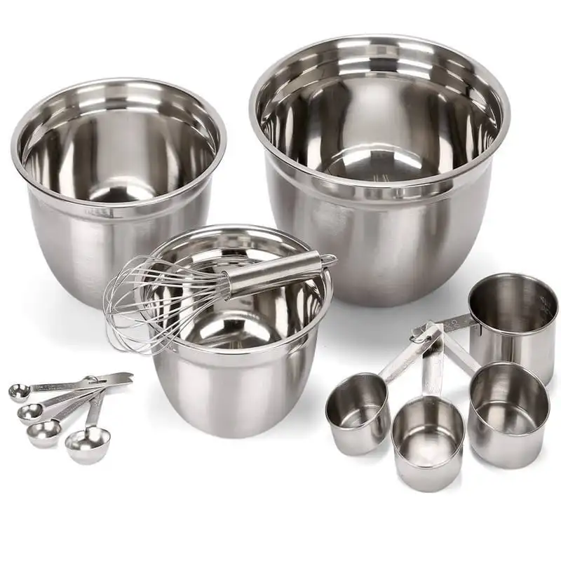 

& Measure Stainless Steel Measuring Cups, Mixing Bowls, and Spoons | Set of 12 Mixing Bowls and Measuring Cups Heart shaped meas