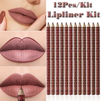 12 colors lip liner pencil nude matte lipliner moisturizing waterproof long lasting lipstick liner professional makeup kit