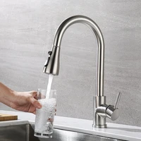 sink basin faucet sink faucet pull out kitchen sink faucet hot and cold wash basin 304 stainless steel telescopic rotary faucet