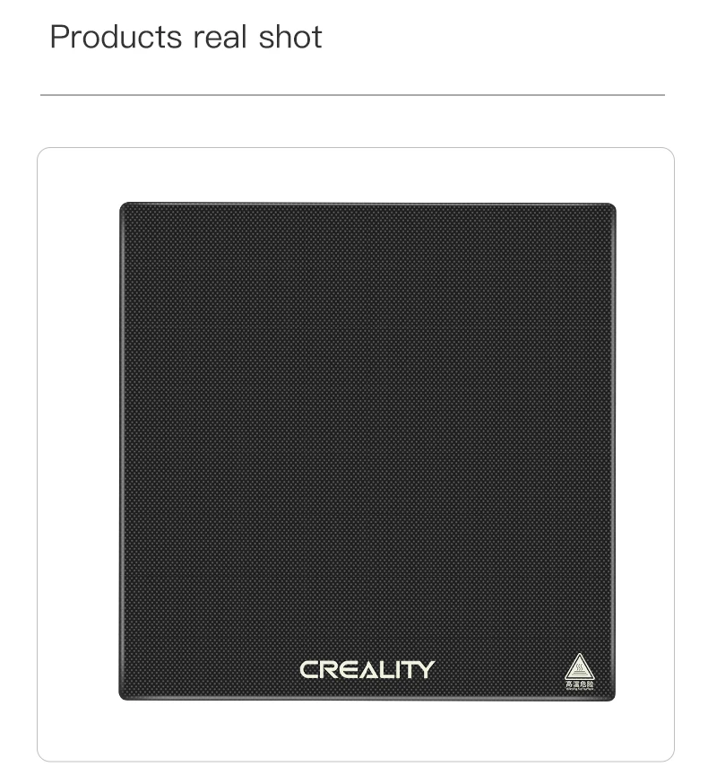 Фото Платформа Creality CR-10 Smart из карборундового стекла 310×315×4 мм для 3D-печати моделей, легко снимаемая с принтера №5